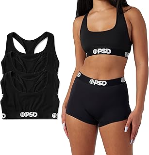 Black Printed Sports Women Bra Underwear Set